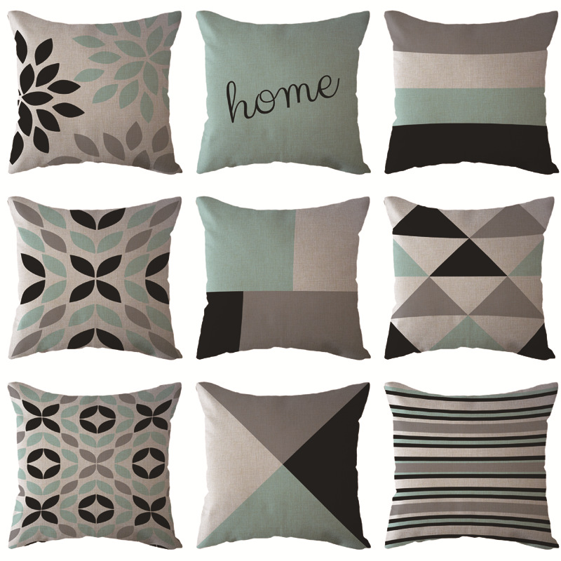亚马逊 跨境爆款温馨几何家居棉麻抱枕套 汽车抱枕沙发抱枕靠垫|ms