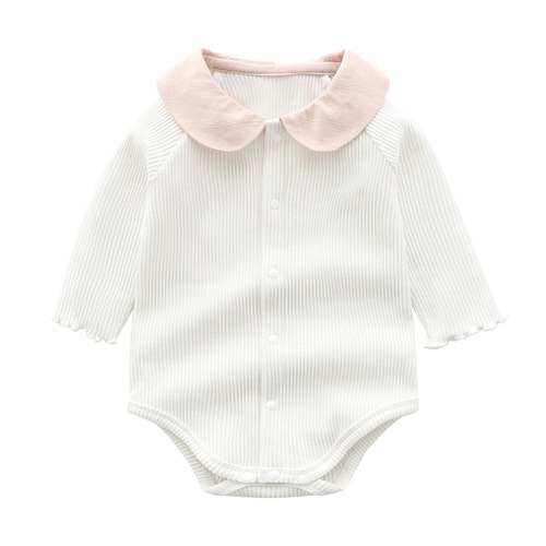 Children's and Infants' Cross-border Clothing, Newborn Baby Clothes, Doll Collar Korean Version Crawling Suit, Baby Onesie, Spring and Autumn Long Sleeve