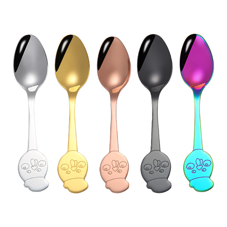 Søde teskeer i rustfrit stål til is og kaffe til børn hjemme_voghion.com