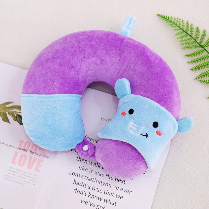 Almohada cervical creativa con diseño animal en forma de U con antifaz dos en uno regalo promocional personalizable