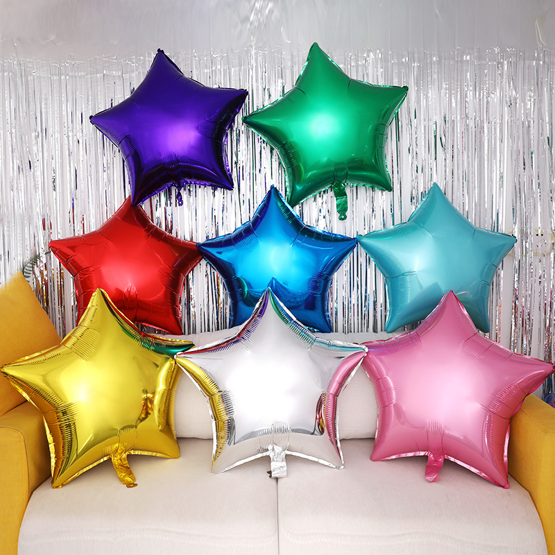 铝膜气球24寸五角星氦气飘空饰景气球婚庆生日派对装饰铝箔气球