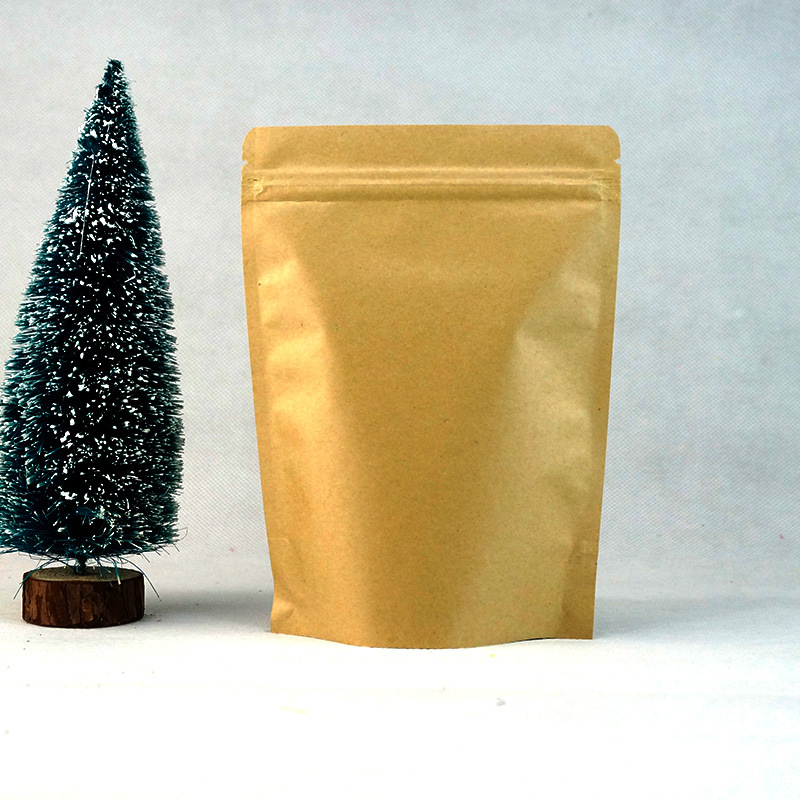 现货牛皮纸镀铝自立自封袋 铝箔自封袋 牛皮纸自立袋 咖啡袋