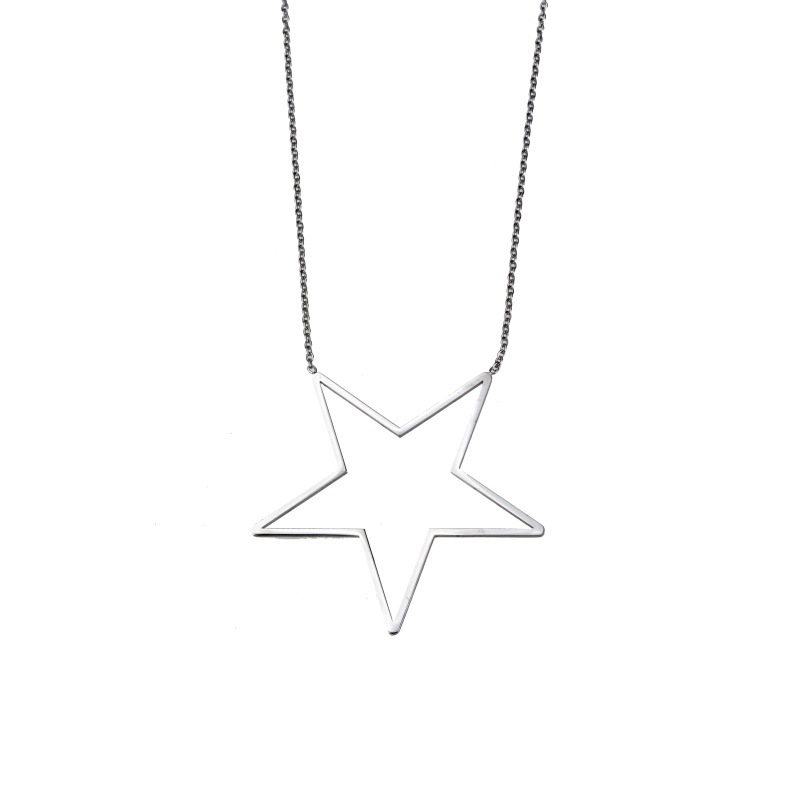 Round Star Simple Titanium Steel Necklace Hot Selling Stainless Steel Plating Pendant Wholesale Nihaojewelry display picture 4