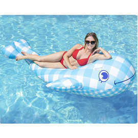 厂家定制充气鲸鱼浮排卡通鲸鱼浮床水上玩具环保加厚新款泳池浮排