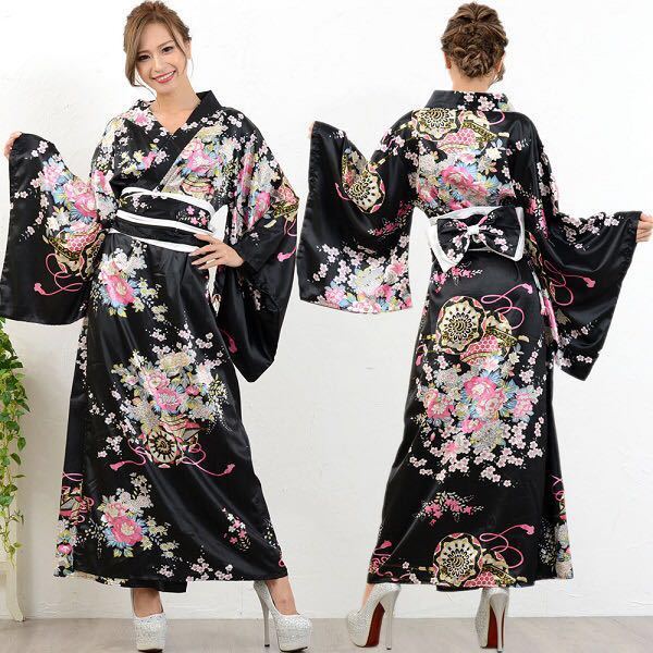 Traditional Japanese women dress bathrobe anime show photo suit kimono stage clothing pictures