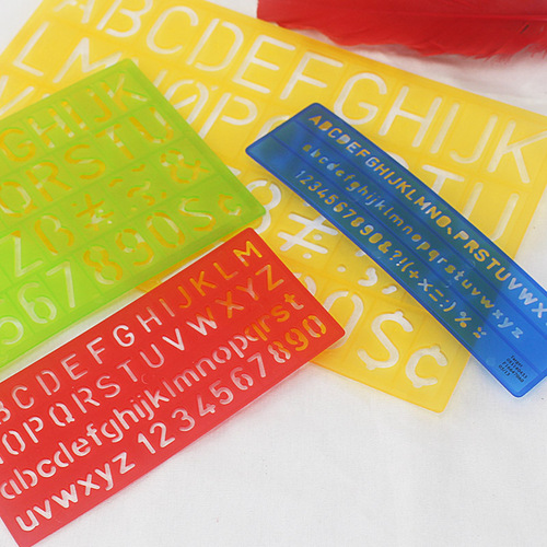 English alphabet template ruler German-owned 4-piece set of numbers and letters symbols hollow children learning to draw graffiti ruler