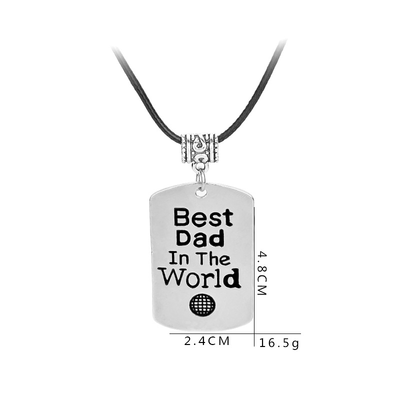 Fashion oil drop letter tag Best Dad In The World retro menu0027s necklace