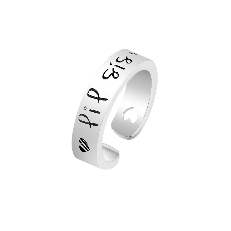 Simple Letter Love Plain Open Ring display picture 4
