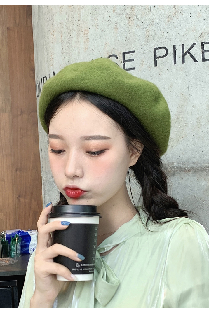 105g Weight Beret Hat Hats Type Daily Occasion Woolen Material Solid Color Pattern Winter, Spring, Autumn Season Women's Gender Plush Design Korean Style Style Eaveless Rim Women's Korean Style Solid Color Plush Eaveless Beret Hat 15