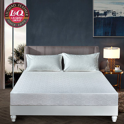 柳桥60s贡缎全棉床笠单件席梦思床垫保护套简约提花床罩套1.5米|ms