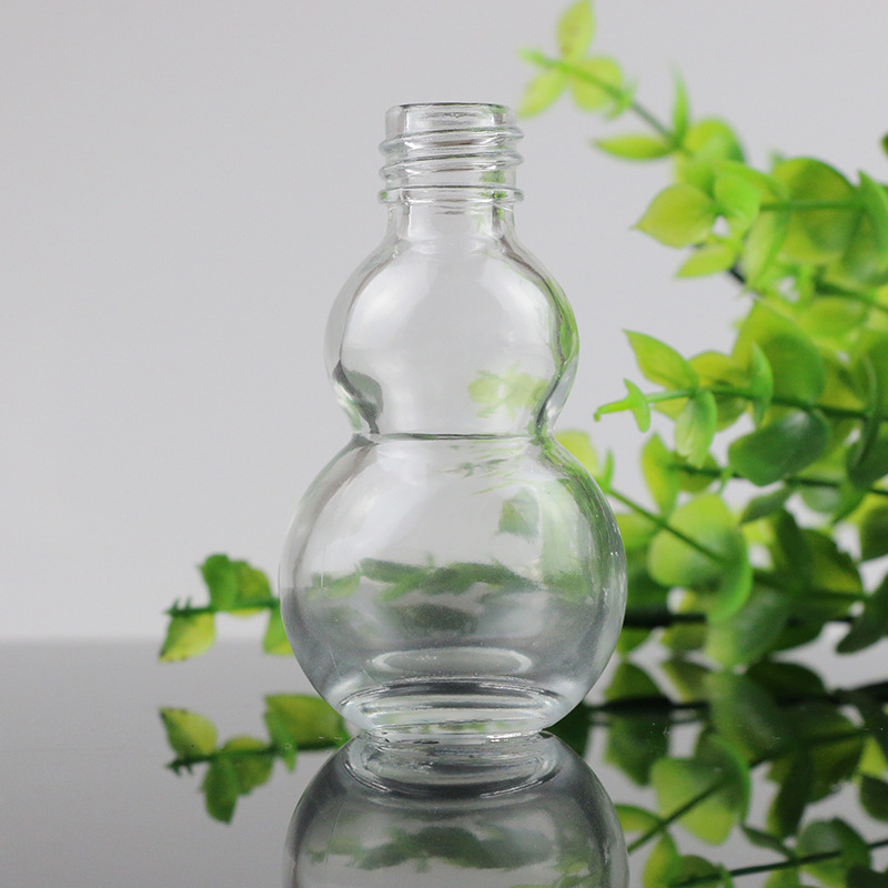 50ml化妆品空瓶烫金铝盖 透明双葫芦50ml乳液分装瓶批发