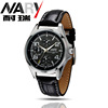 NARY/Kerry brand watch men's fake three night light waterproof belt quartz watch 6050