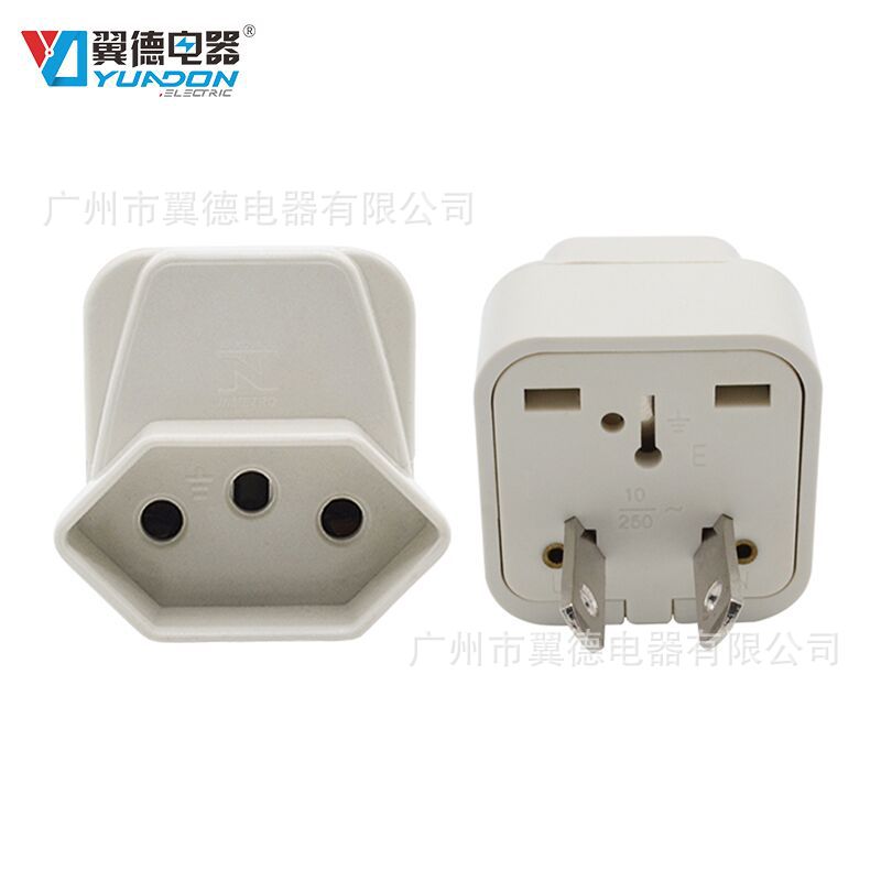厂家直销巴西转阿根廷转换插头 纽西兰机电设备转巴西转接插头