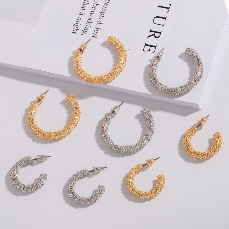 Minimalist Geometric Circular Retro  Irregular Style Earrings Wholesale Nihaojewelry display picture 2