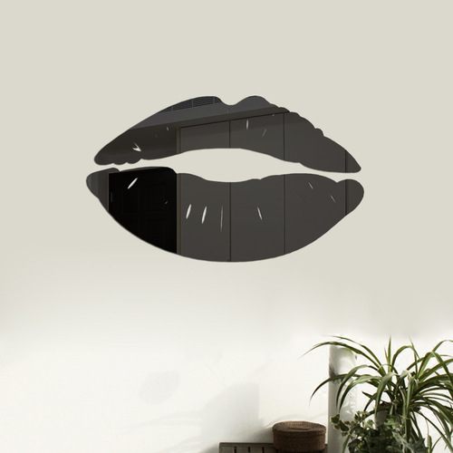 Lipstick Mirror Wall Sticker 3D Film Top Sheet 240X55mm Bottom Sheet 250X75mm Weight Around 40g Self-adhesive