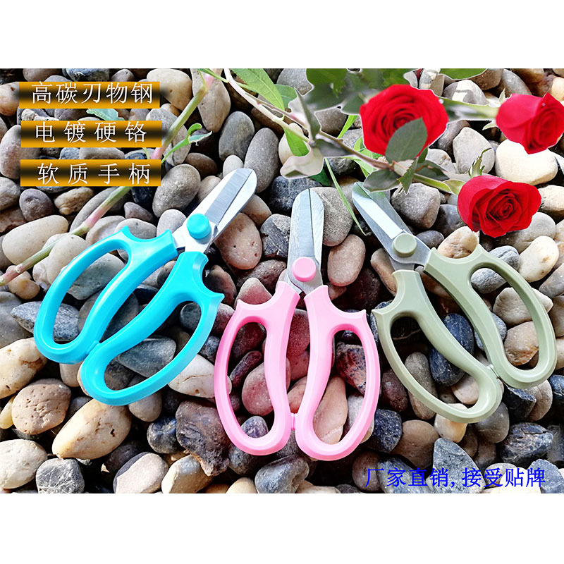 厂家供应锰钢电镀彩色花艺剪园艺插花工具花艺培训专用修枝剪花卉