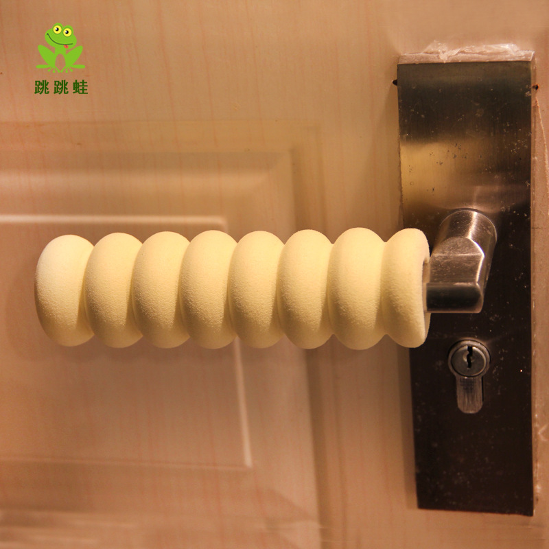 跳跳蛙螺旋形门把手防护套儿童防磕碰门把手保护套保暖防凉门把套|ms