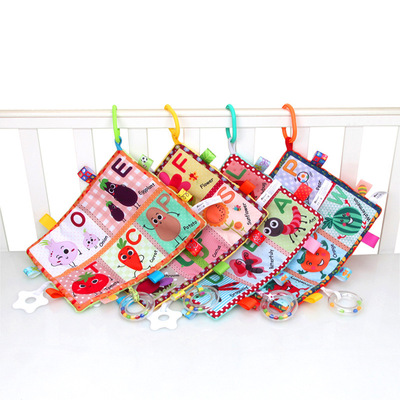 宝宝婴儿安抚口水巾可入口水果造型含牙胶响纸玩具厂家直销可定制|ms