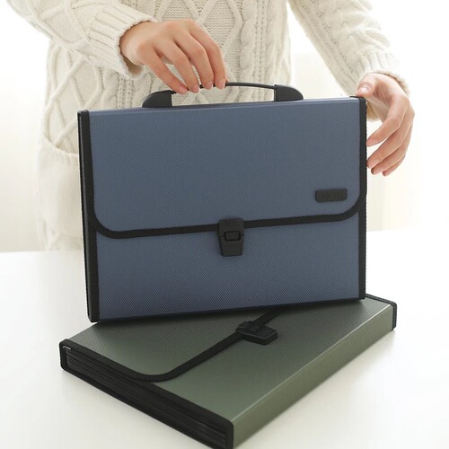 Deli 5556 organ bag 13 grid A4 folder student test paper business document affairs bag conference bag