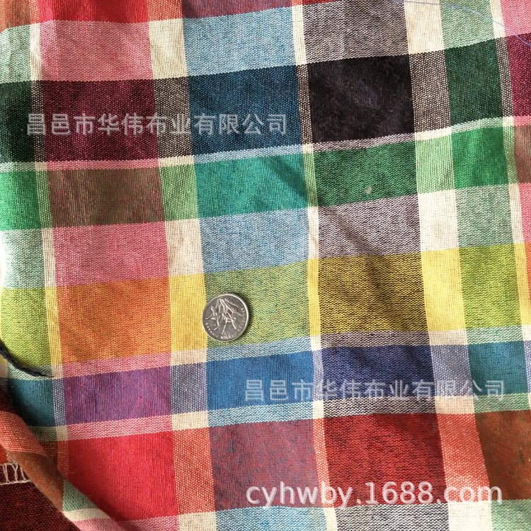 全棉色织帆布 老粗布民族风布匹料床单靠枕坐垫专用全棉平布料