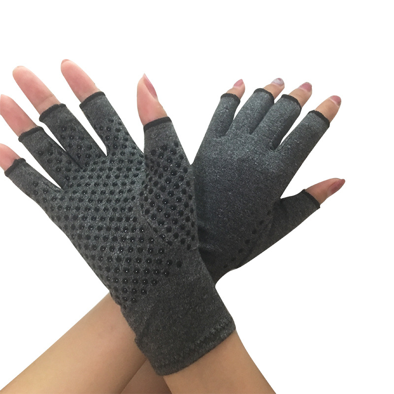 Indoor Sports Copper Fiber Health Care Half Finger Gloves Rehabilitation Training Joint Pressure Glove Inflammation