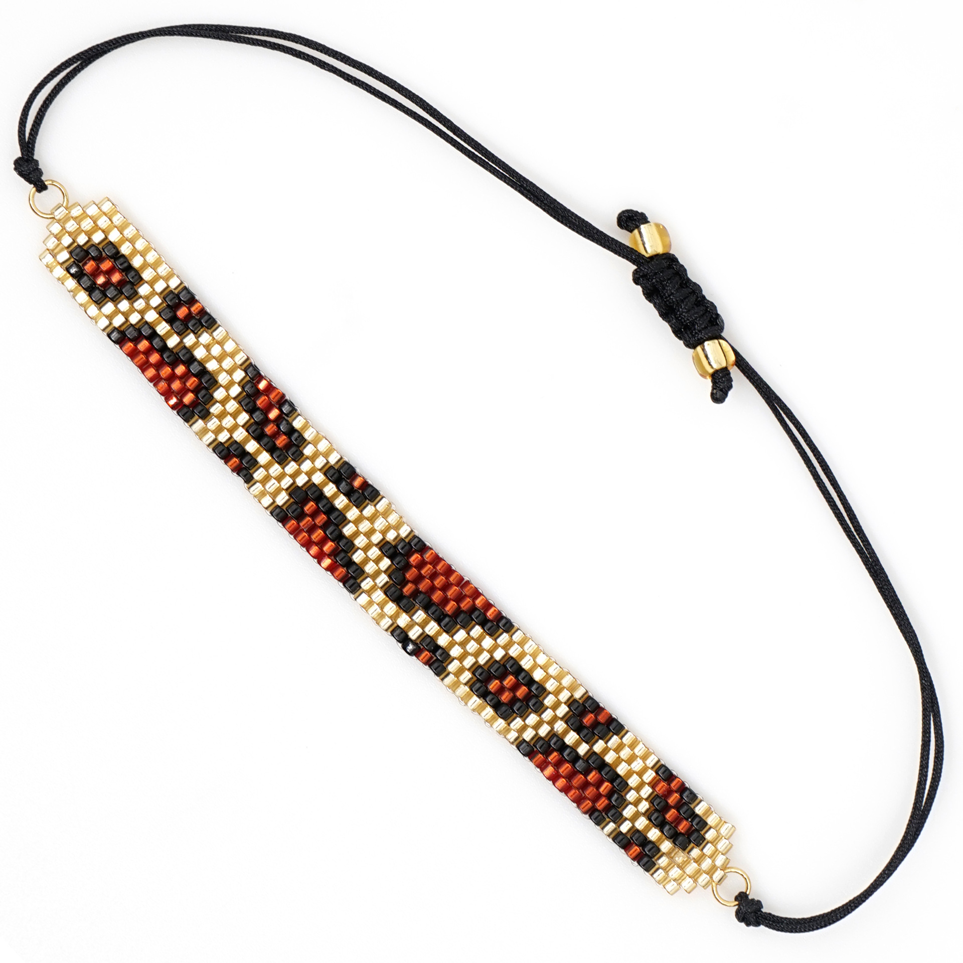 European And American Style Woven Leopard Geometric Beaded Bracelet display picture 3