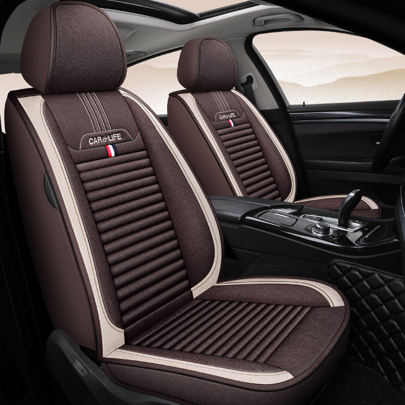 新款全包亚麻卡通汽车座套适用于奥迪A4L大众宝来丰田卡罗拉E-19