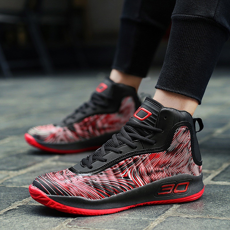 Buty do koszykówki, wysokie buty bojowe męskie, oddychające młodzieżowe buty sportowe na wiosnę i jesień_voghion.com