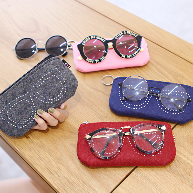 批發定做眼鏡盒毛氈眼鏡包新款太陽鏡收納袋便攜墨鏡收納包眼鏡店