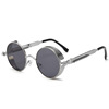 Retro metal sunglasses, glasses solar-powered, punk style, suitable for import