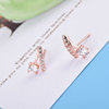 Earrings, small zirconium, silver 925 sample, simple and elegant design