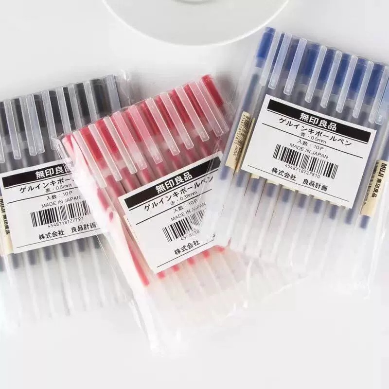 Muji, канцтовары, гель, роллер-ручка для учеников начальной школы, 10 штук