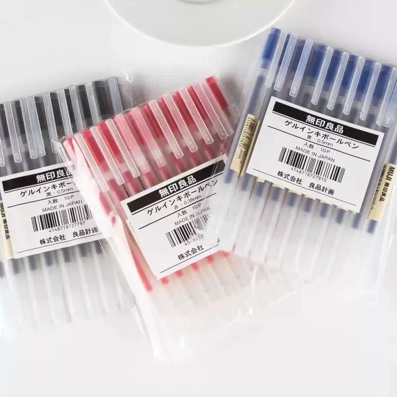 Muji, канцтовары, гель, роллер-ручка для учеников начальной школы, 10 штук
