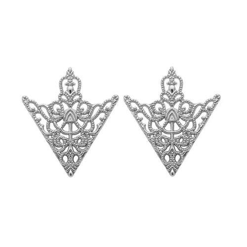 Korean vintage hollow triangle shield collar stud collar pin for women's shirts collar edge clothing accessory