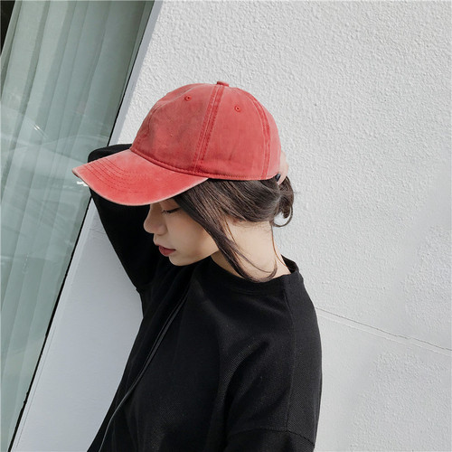 Hat Women's Peaked Cap Washed Baseball Cap Men 