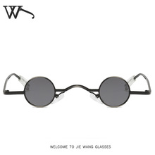 新款朋克時尚小框金屬太陽鏡男復古女士迷你圓框墨鏡原宿個性眼鏡