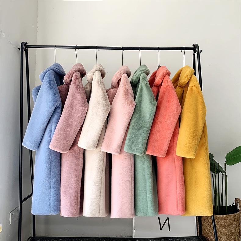 2020冬季新款韩秋冬女加厚长款仿水貂毛皮草外套人造毛仿皮草外套