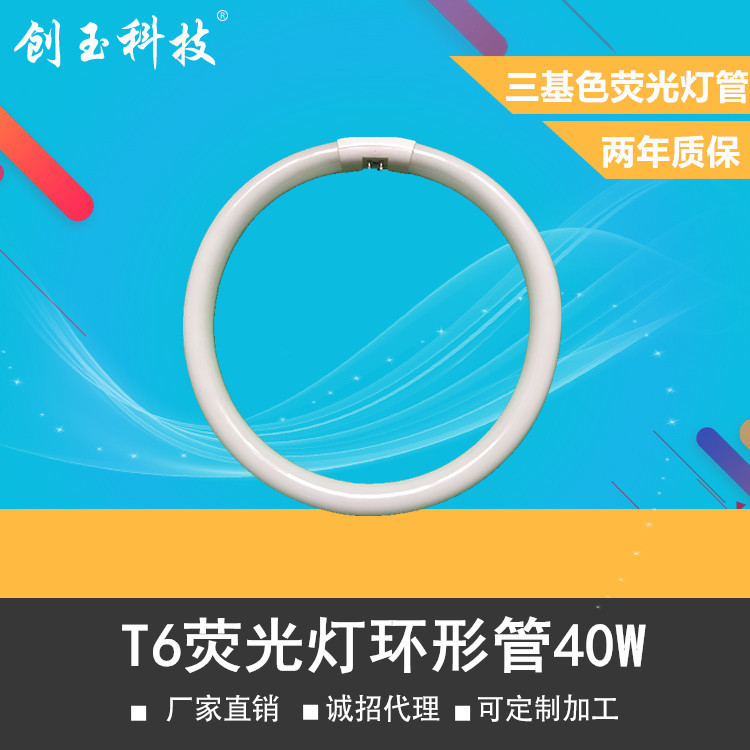 Factory wholesale T6-40W ring tube glass ring fluorescent tube 40w home lighting ring tube