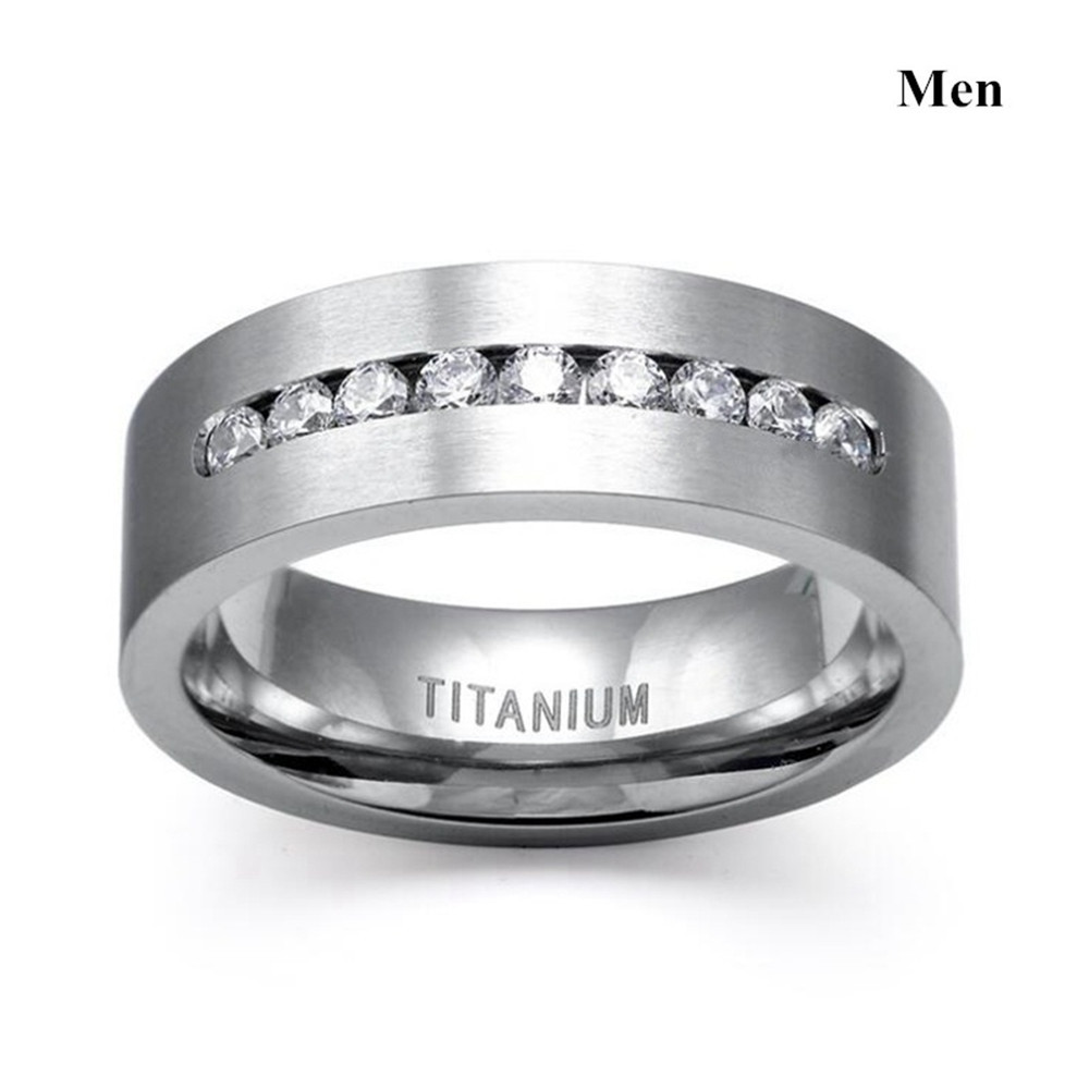 Hip-hop Geometric Titanium Steel Inlay Zircon Men's Rings display picture 3