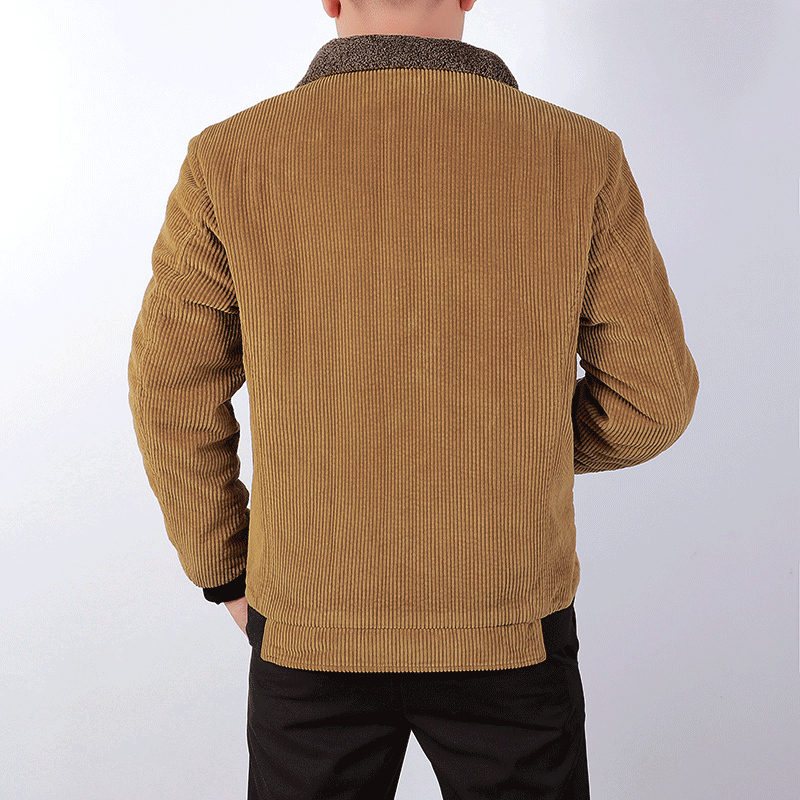 Otoño e invierno transfronterizo nuevos hombres de moda casual más tamaño solapa engrosada PANA chaqueta acolchada de algodón chaqueta juvenil hombres