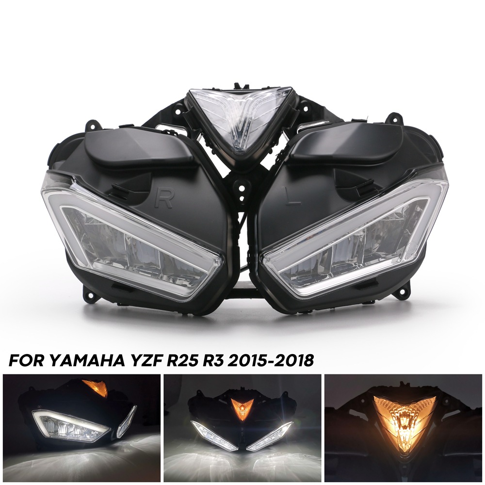 摩托车配件适用雅马哈YZF R25 R3前大灯外壳YZF-R25 YZF-R3 13-17|ru