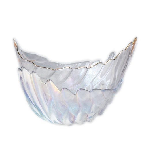 Creative Phnom Penh Feather Glass Bowl Fruit Plate Vegetable Salad Bowl Nordic Style Home Creative Internet Celebrity Dessert Bowl