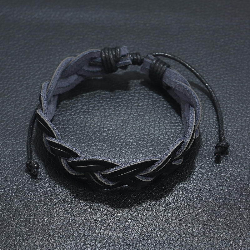 New accessories retro leather bracelet simple woven leather bracelet bracelet wholesale
