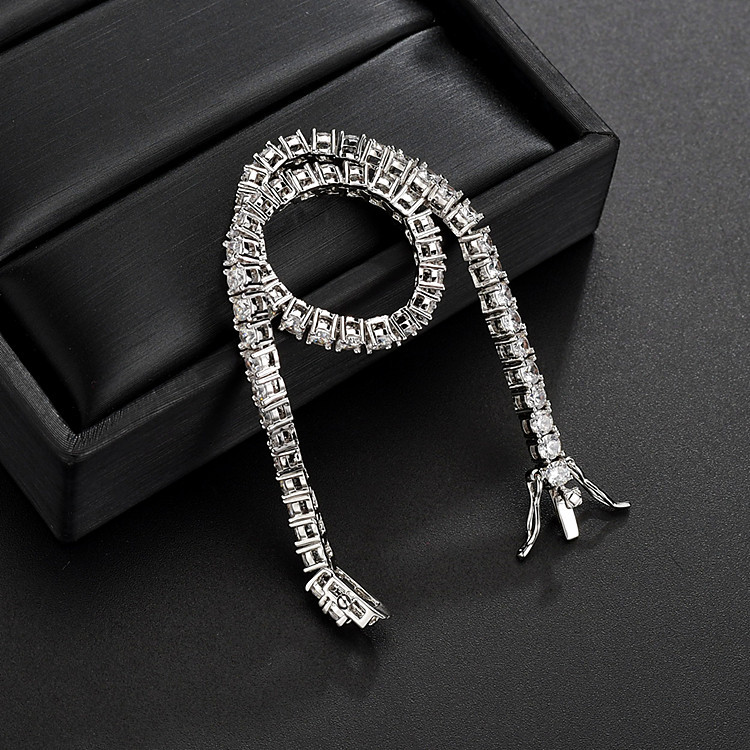 Daily Occasion Copper Material Gold Plated Plating Hip-hop Geometric Copper Plating Inlay Zircon Gold Plated Unisex Bracelets