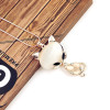 Long sweater, pendant, metal necklace, Korean style, cat's eye, internet celebrity