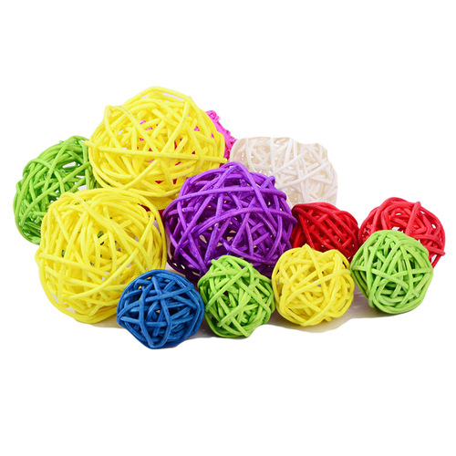 Rattan takraw ball, original color takraw ball, parrot chewing toy, pet foot toy ball wholesale