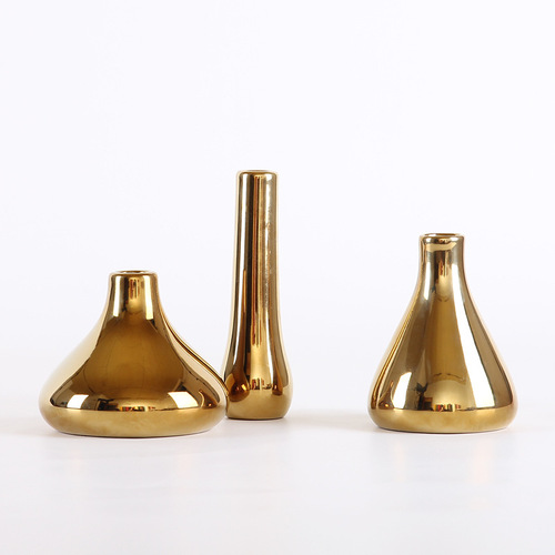 American Nordic ins ornaments creative golden ceramic vases flower utensils home living room decorations flower inserts