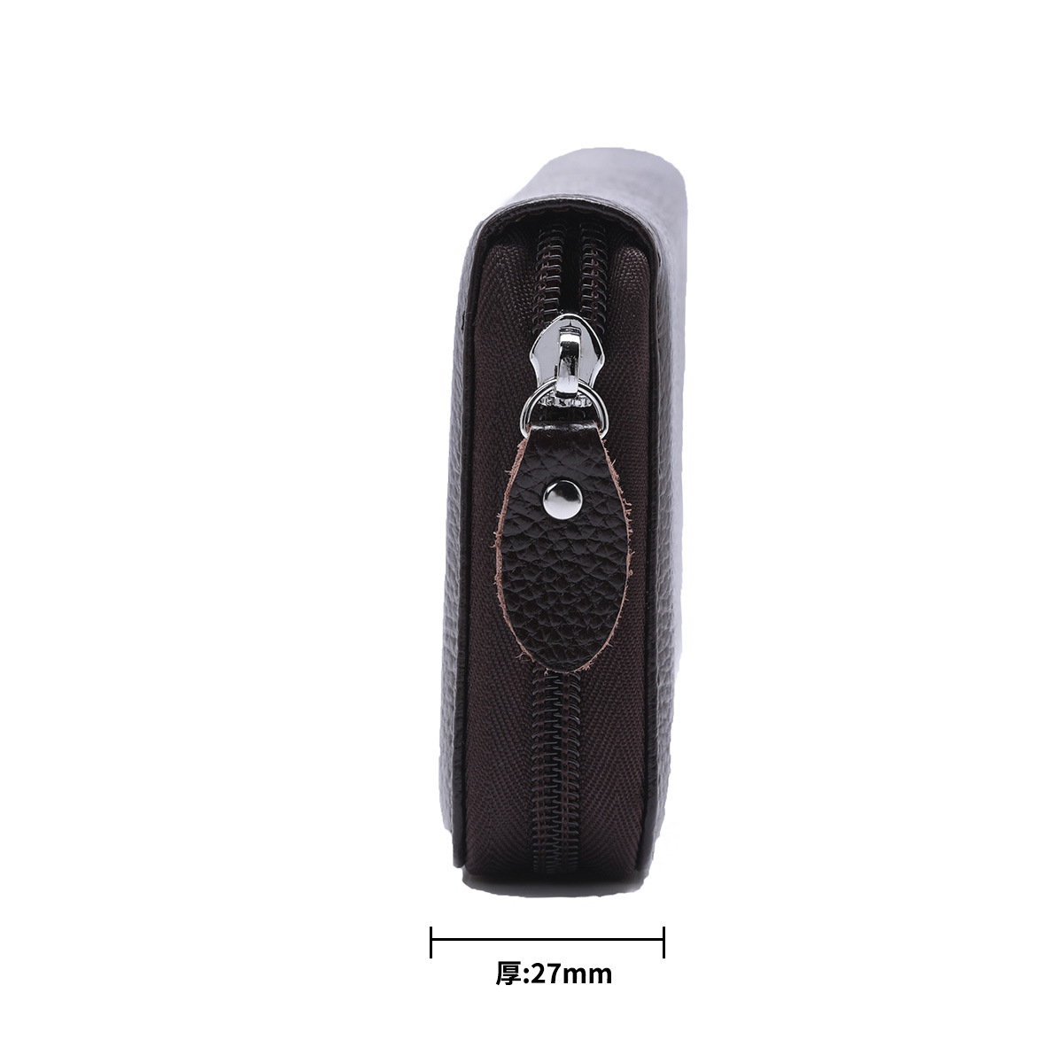 165g Weight Polyester Lining Material Zipper Closure Type Business, Travel Occasion Leather Material Solid Color Pattern Unisex Gender Fashion Style Square Shape Coffee, Pink, Purple, Red, Blue, Black Color Anti-rfid Creative Men's And Women's Leather Long Wallets Multi-function Zipper Wallet 23