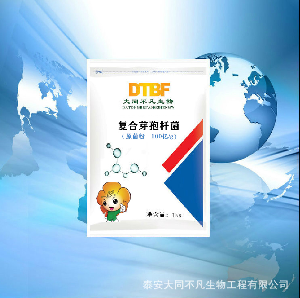 复合芽孢杆菌地衣纳豆凝结调水净水饲料添加EM粉抑控弧菌
