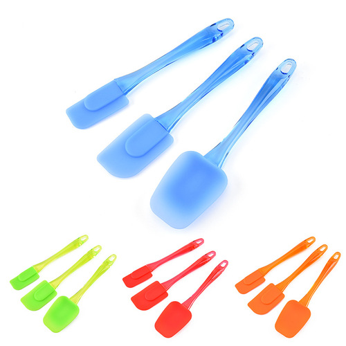 Silicone Spatula, Buttery Scraper, Cream Cake Scraper, Batter Whisk, Oil Brush Three-Piece Baking Tool Set